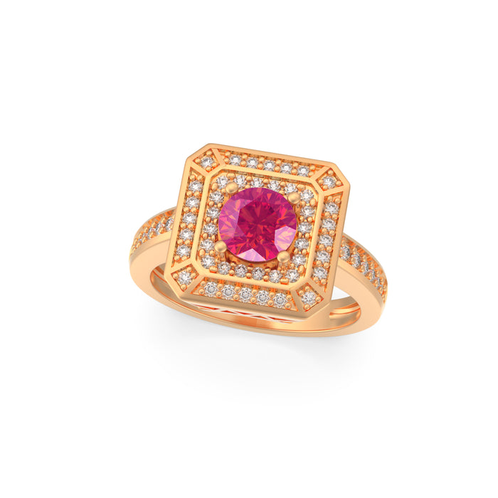 “RF85147" Ring with 1.00ct Pink Rose