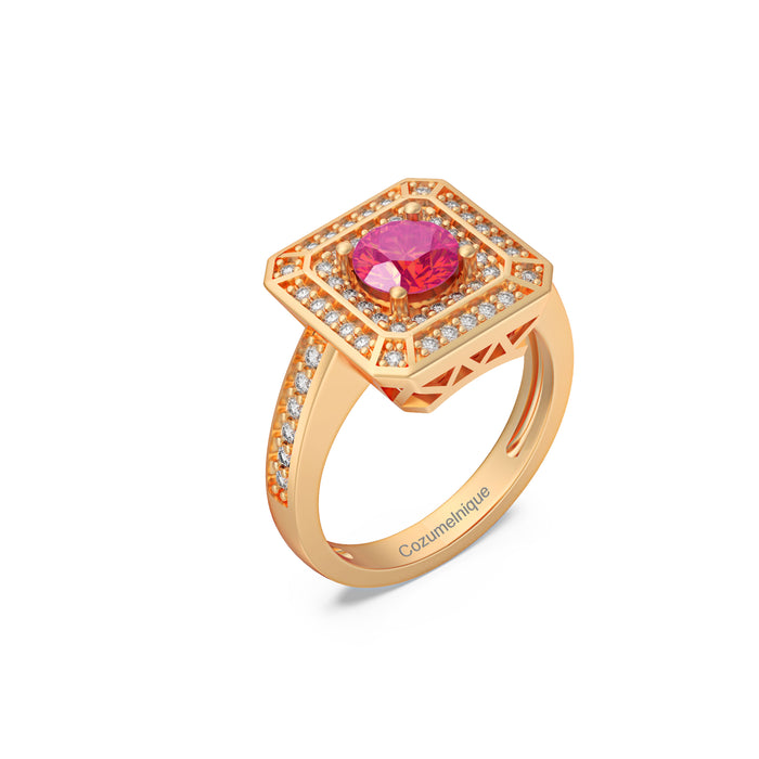 “RF85147" Ring with 1.00ct Pink Rose