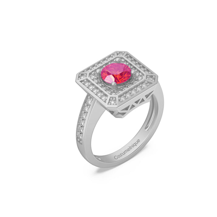 “RF85147" Ring with 1.00ct Pink Rose