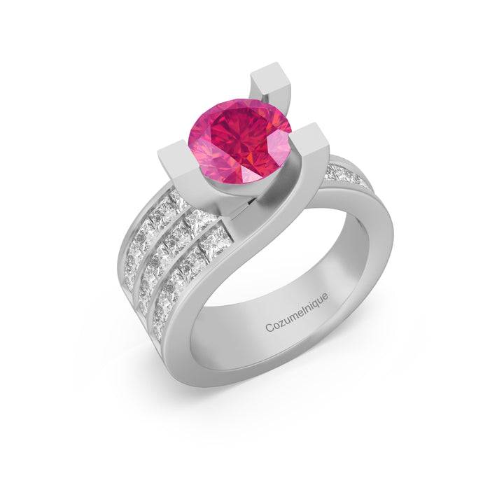 "Magnifico" Ring with 2.10ct Pink Rose