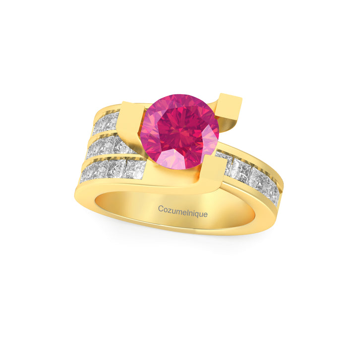 "Magnifico" Ring with 2.10ct Pink Rose