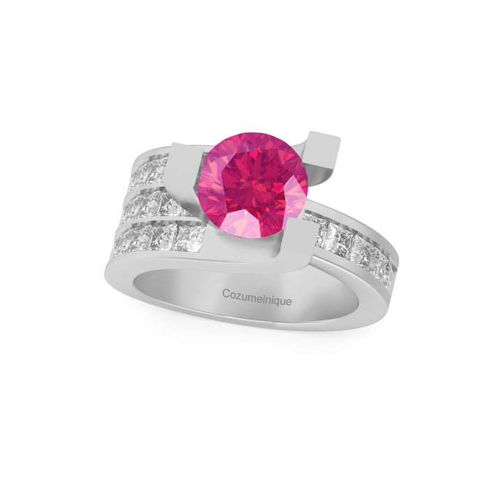 "Magnifico" Ring with 2.10ct Pink Rose