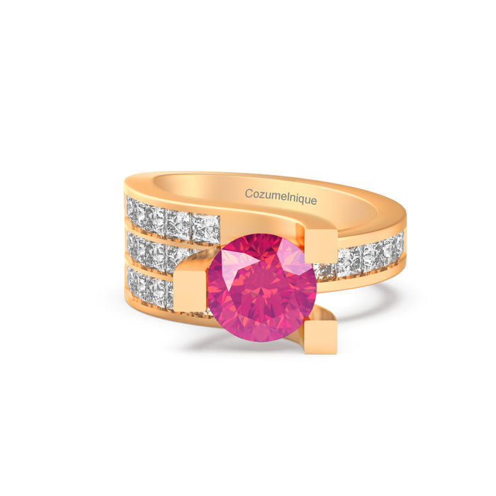 "Magnifico" Ring with 2.10ct Pink Rose