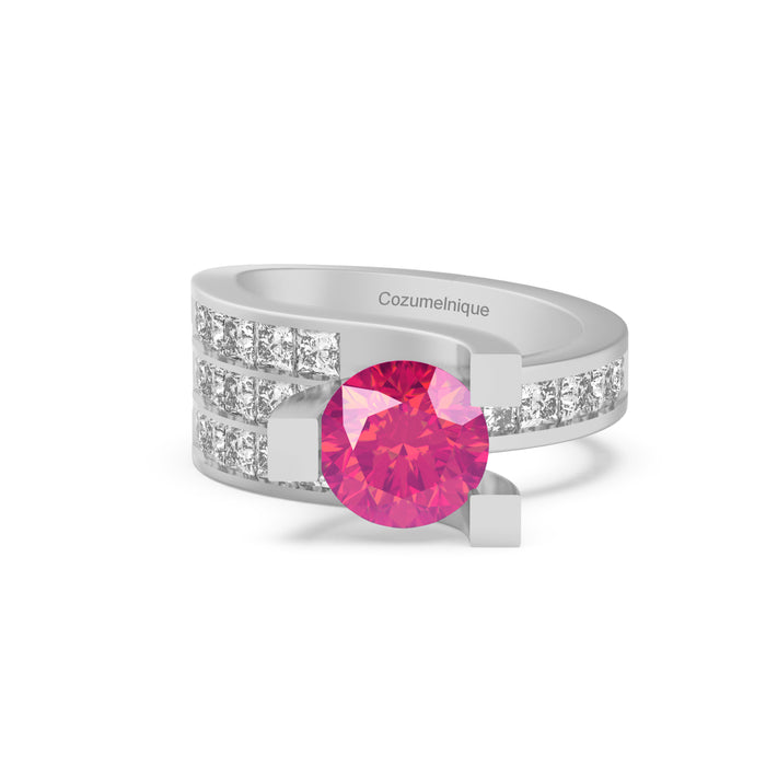 "Magnifico" Ring with 2.10ct Pink Rose