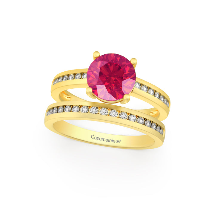 “Luxury" Ring with 2.04ct Pink Rose