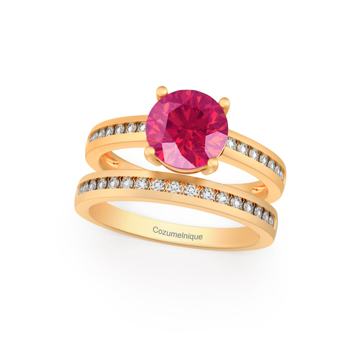 “Luxury" Ring with 2.04ct Pink Rose