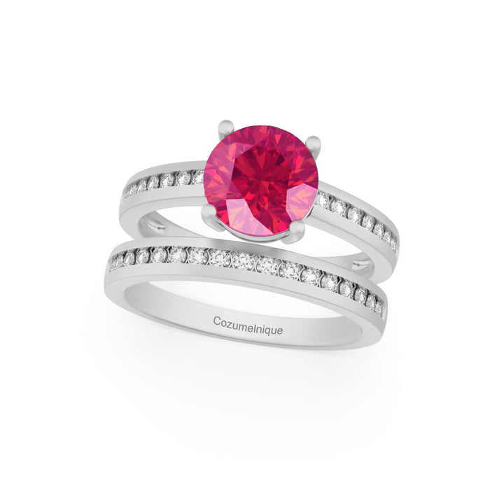 “Luxury" Ring with 2.04ct Pink Rose