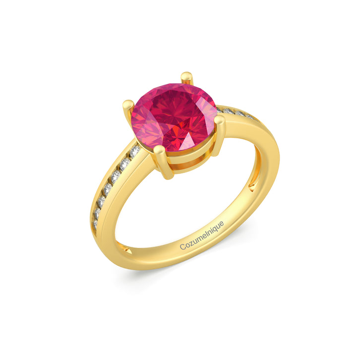 “Luxury" Ring with 2.04ct Pink Rose