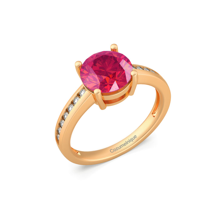 “Luxury" Ring with 2.04ct Pink Rose