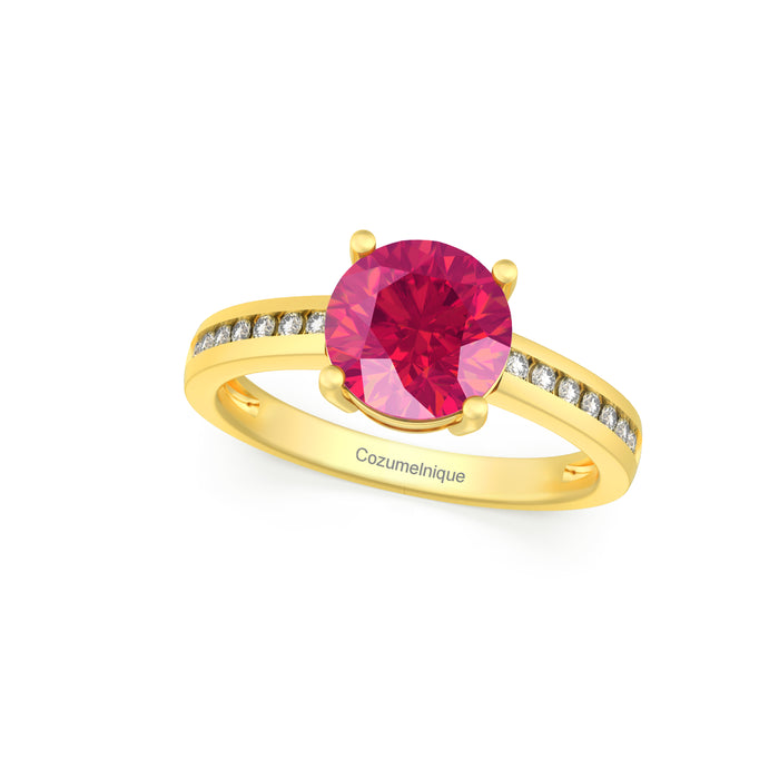 “Luxury" Ring with 2.04ct Pink Rose