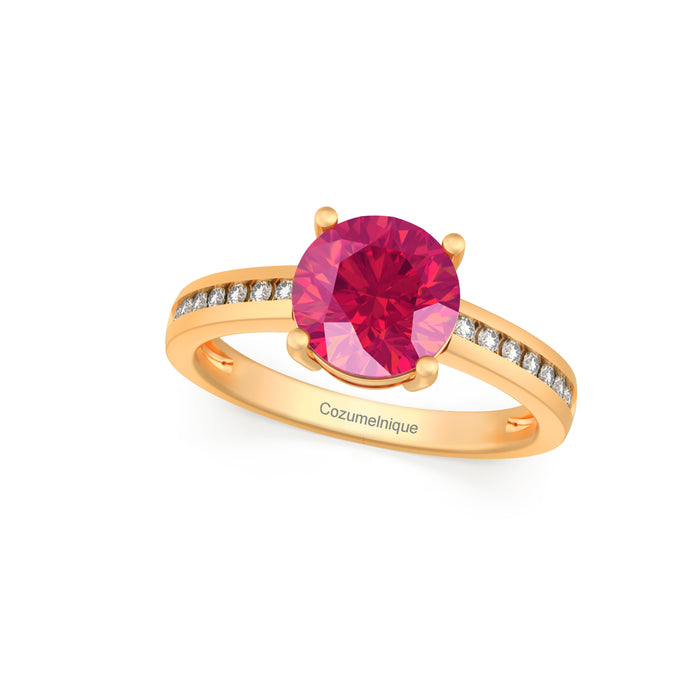 “Luxury" Ring with 2.04ct Pink Rose