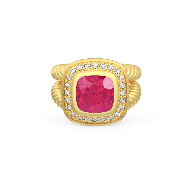 “Monarch" Ring with 3.10ct Pink Rose