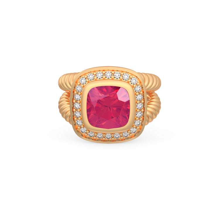 “Monarch" Ring with 3.10ct Pink Rose