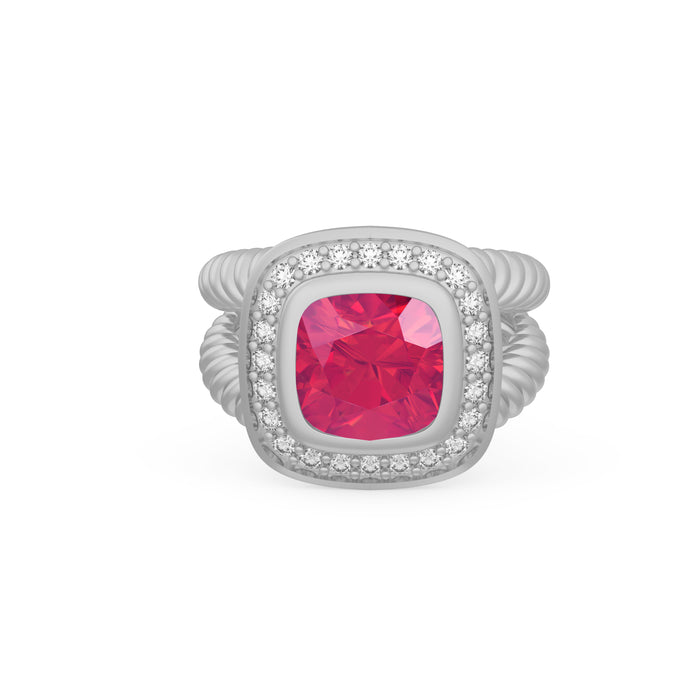 “Monarch" Ring with 3.10ct Pink Rose