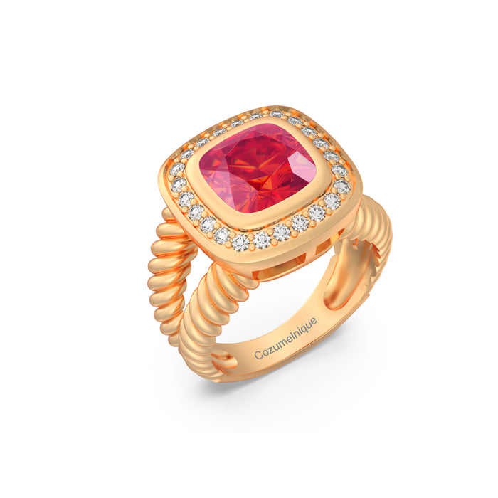 “Monarch" Ring with 3.10ct Pink Rose