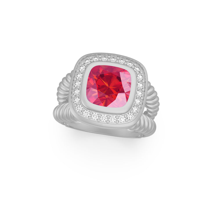 “Monarch" Ring with 3.10ct Pink Rose