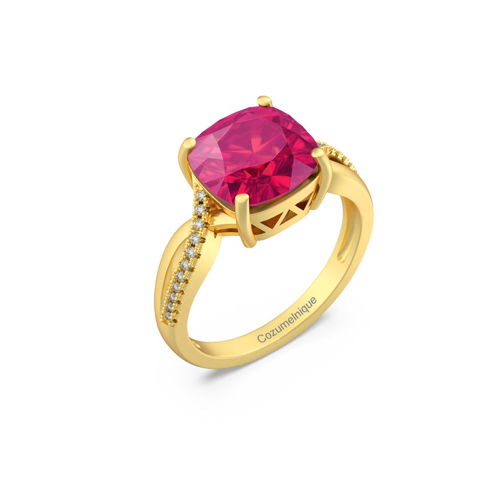 “RF85154” Ring with 4.00ct Pink Rose