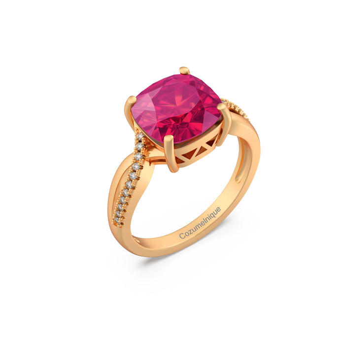 “RF85154” Ring with 4.00ct Pink Rose