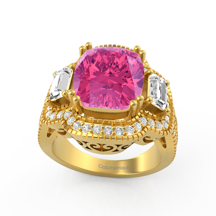 "Grandier" Ring with 3.05ct Pink Rose