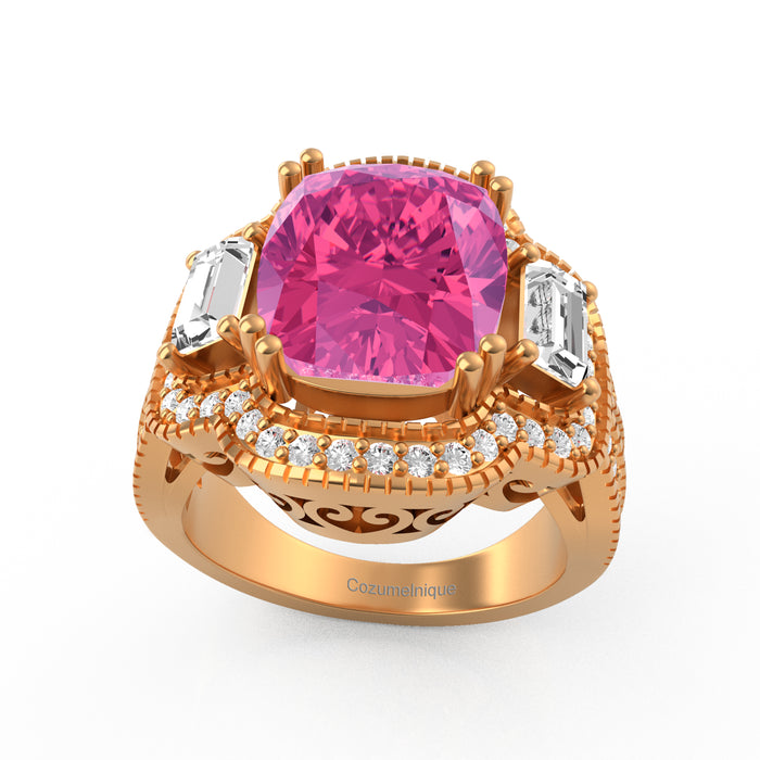 "Grandier" Ring with 3.05ct Pink Rose