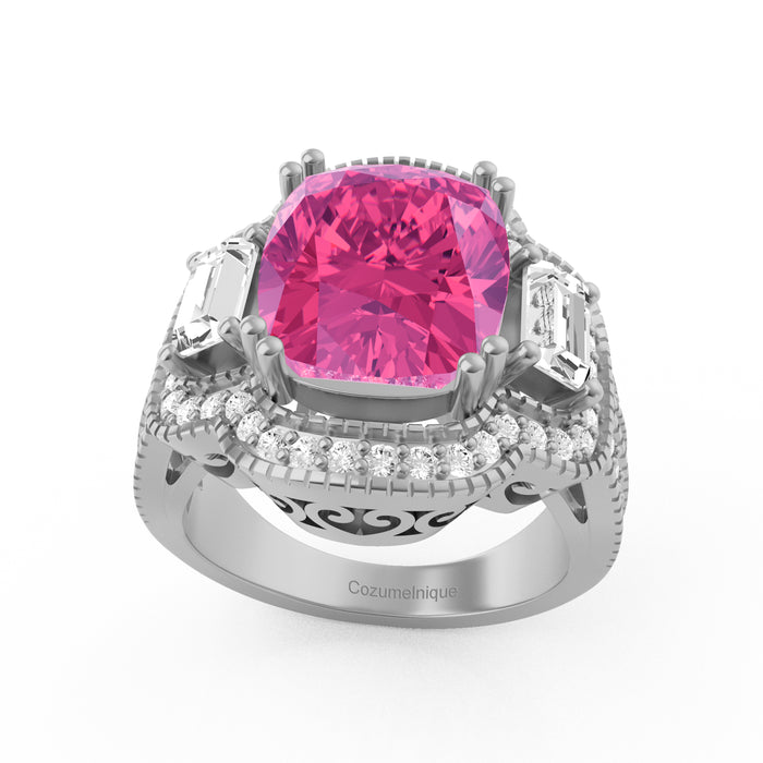 "Grandier" Ring with 3.05ct Pink Rose