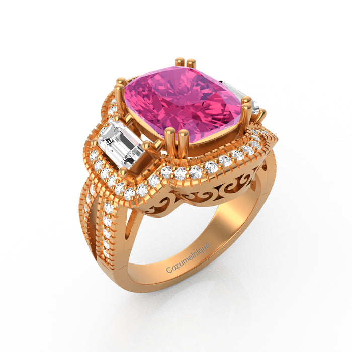 "Grandier" Ring with 3.05ct Pink Rose