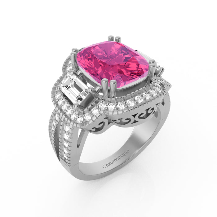 "Grandier" Ring with 3.05ct Pink Rose