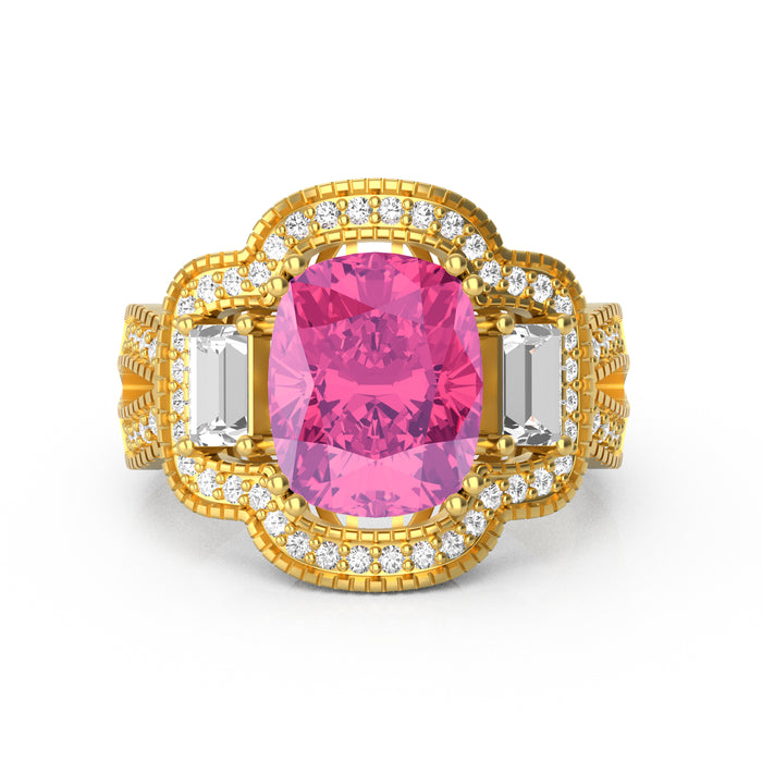 "Grandier" Ring with 3.05ct Pink Rose