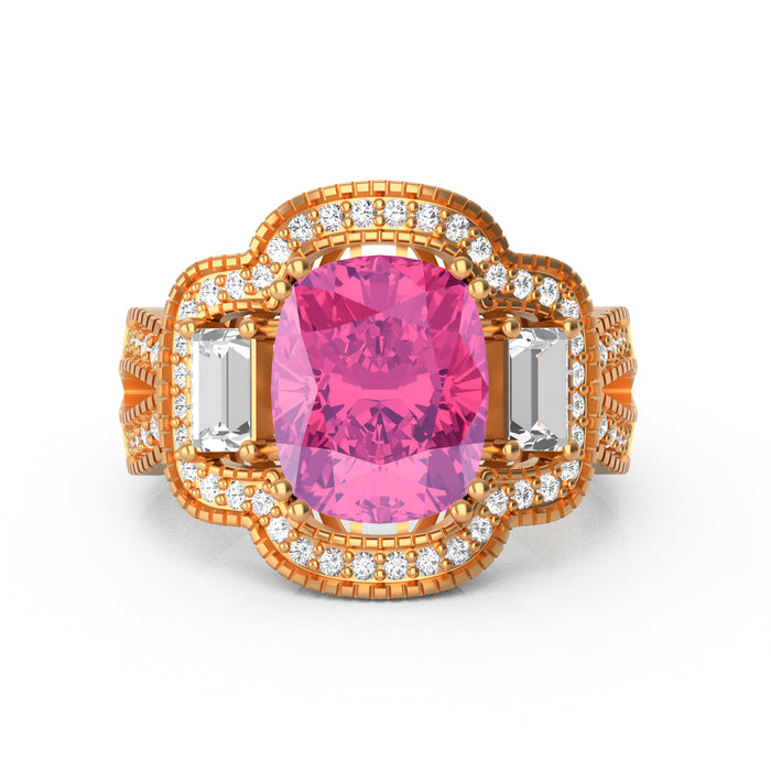 "Grandier" Ring with 3.05ct Pink Rose