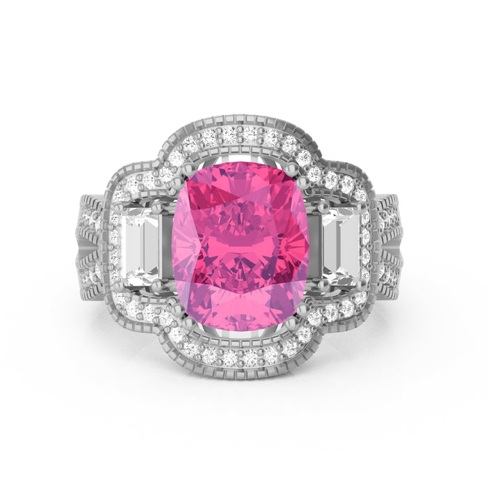 "Grandier" Ring with 3.05ct Pink Rose