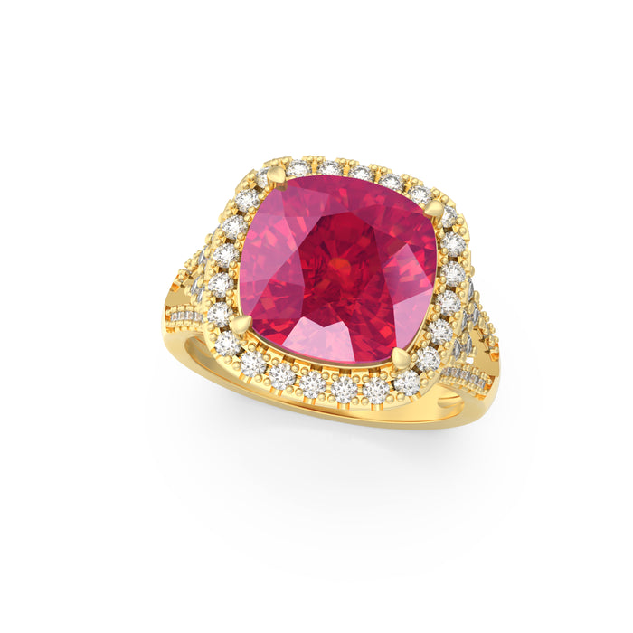 “RF85156" Ring with 5.90ct Pink Rose