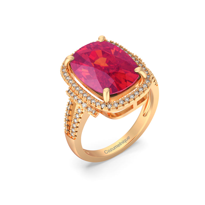 “RF85157" Ring with 6.10ct Pink Rose