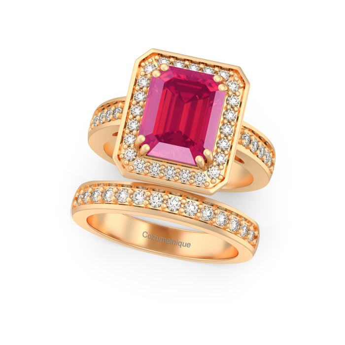 “Dynasty" Ring with 3.75ct Pink Rose