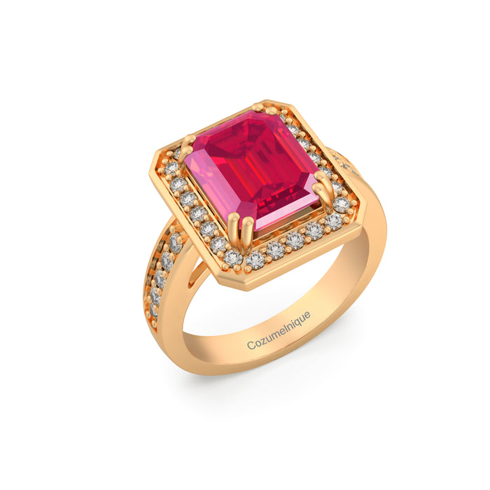 “Dynasty" Ring with 3.75ct Pink Rose