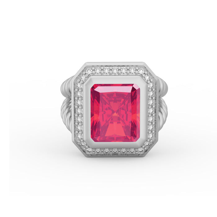 “Two Paths" Ring with 6.10ct Pink Rose