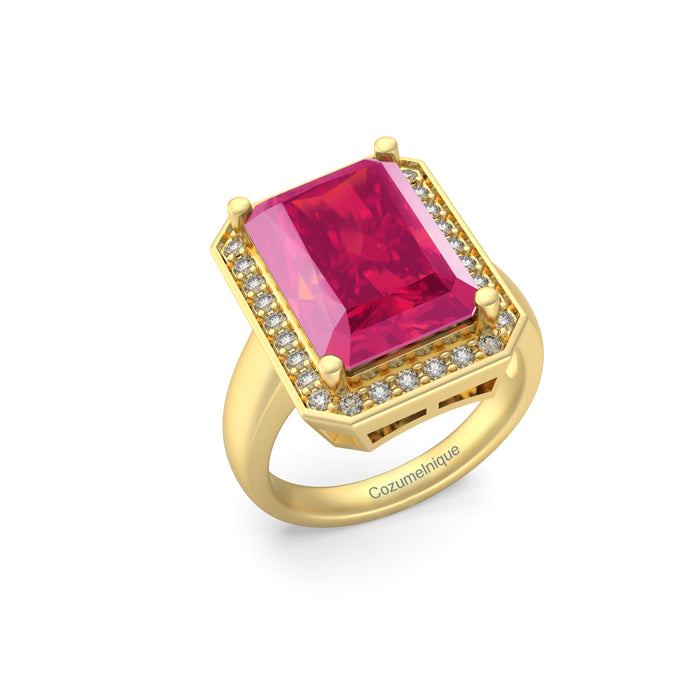 “Passion" Ring with 6.10ct Pink Rose