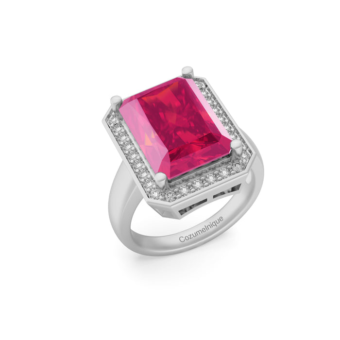 “Passion" Ring with 6.10ct Pink Rose