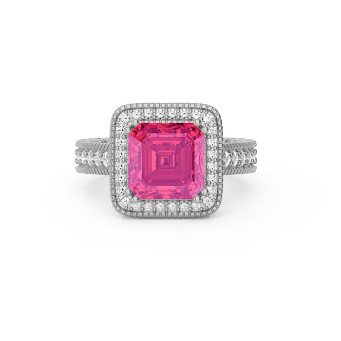"Beauty in Detail" Ring with 4.12ct Pink Rose