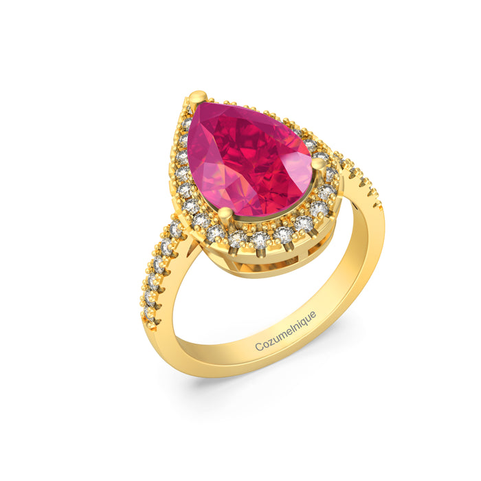 “Perfect pair" Ring with 3.05ct Pink Rose