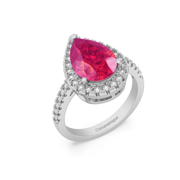 “Perfect pair" Ring with 3.05ct Pink Rose