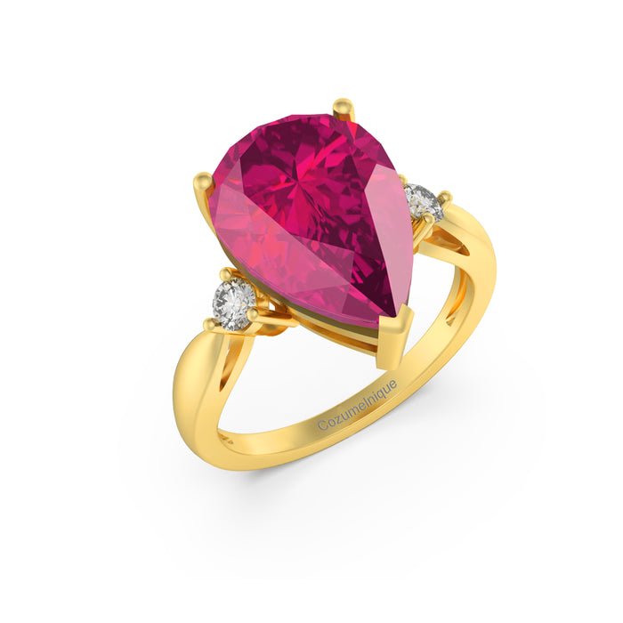 "Big Rock" Ring with 5.41ct Pink Rose