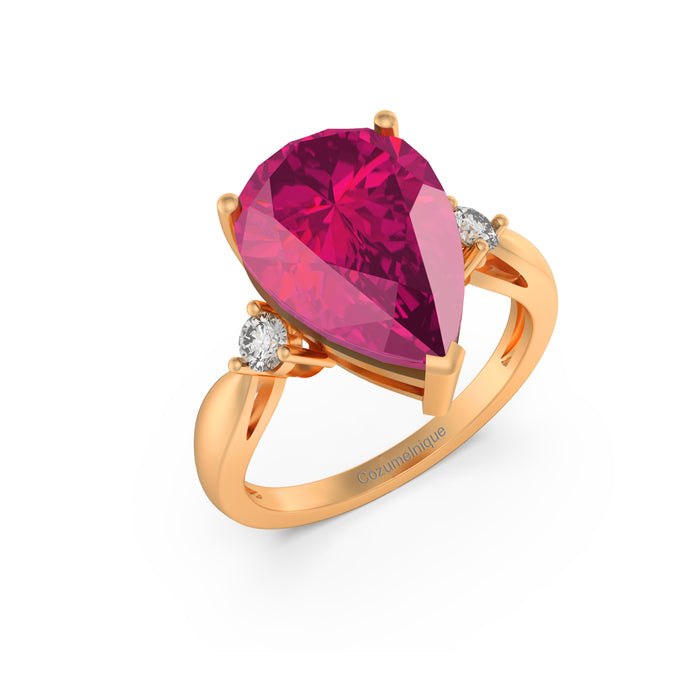 "Big Rock" Ring with 5.41ct Pink Rose