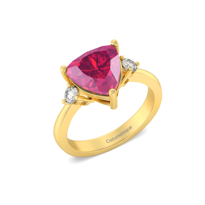 “2 By My Side" Ring with 2.51ct Pink Rose