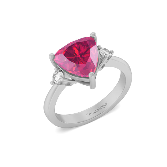 “2 By My Side" Ring with 2.51ct Pink Rose