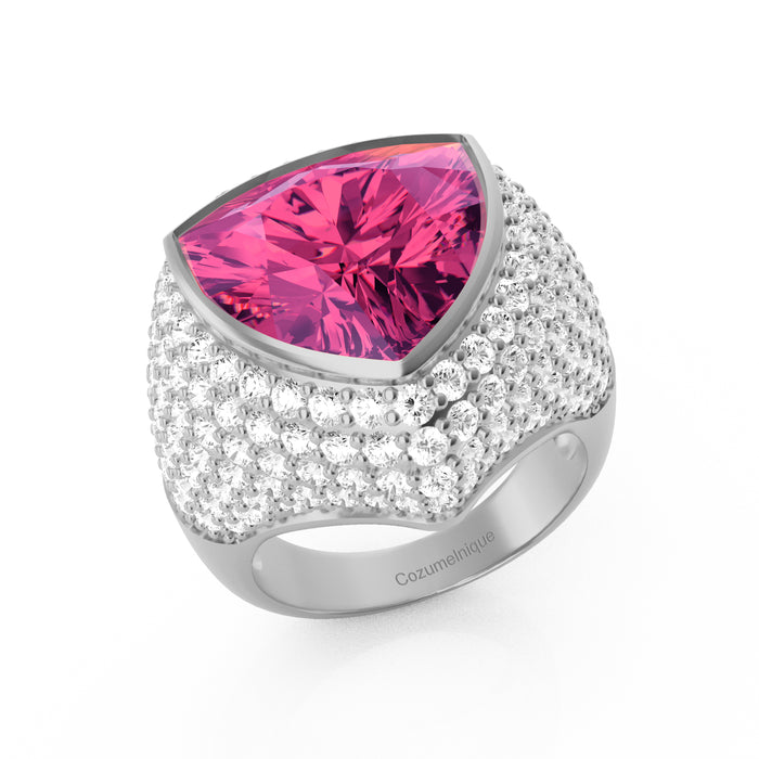 “Glamorous" Ring with 4.90ct Pink Rose