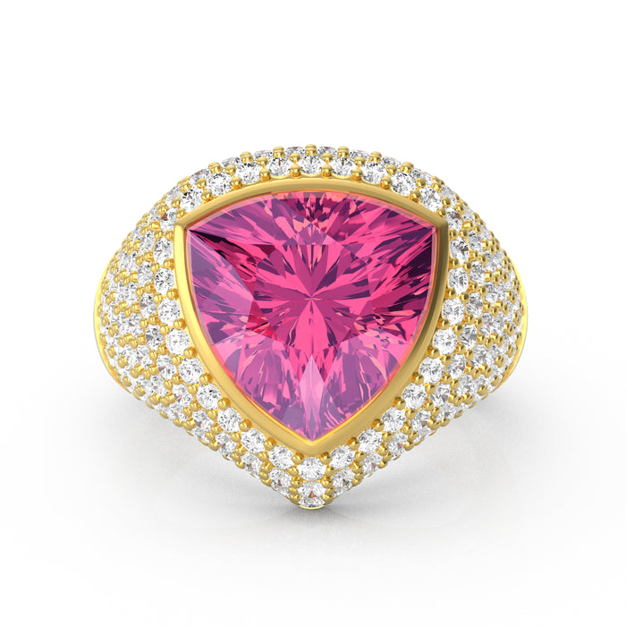 “Glamorous" Ring with 4.90ct Pink Rose