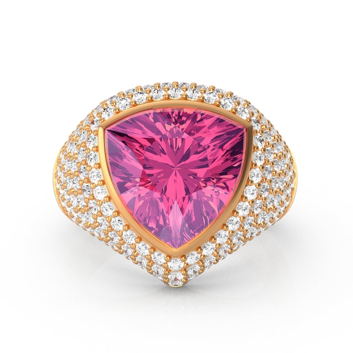 “Glamorous" Ring with 4.90ct Pink Rose