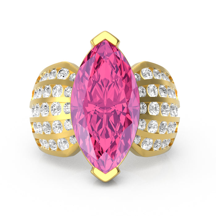 “Marquise Mama" Ring with 8.05ct Pink Rose