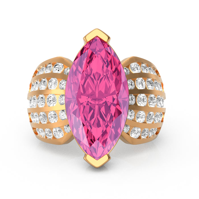 “Marquise Mama" Ring with 8.05ct Pink Rose