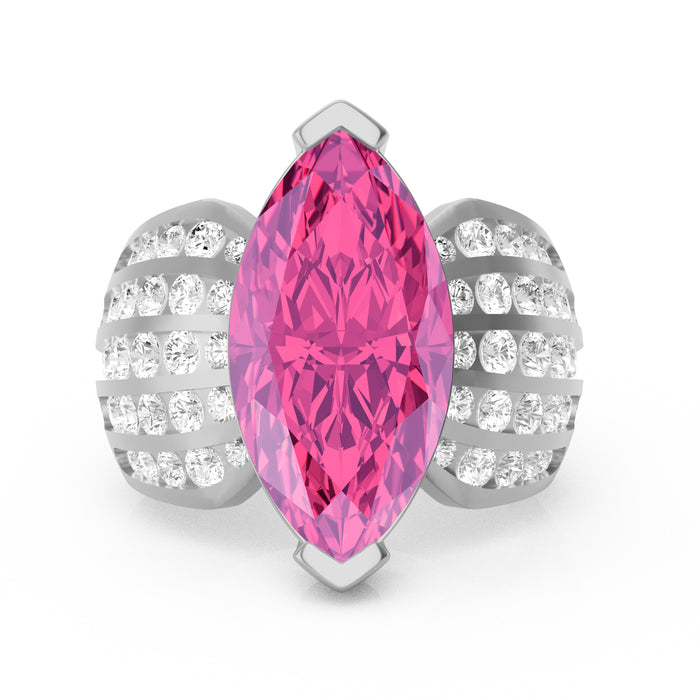 “Marquise Mama" Ring with 8.05ct Pink Rose